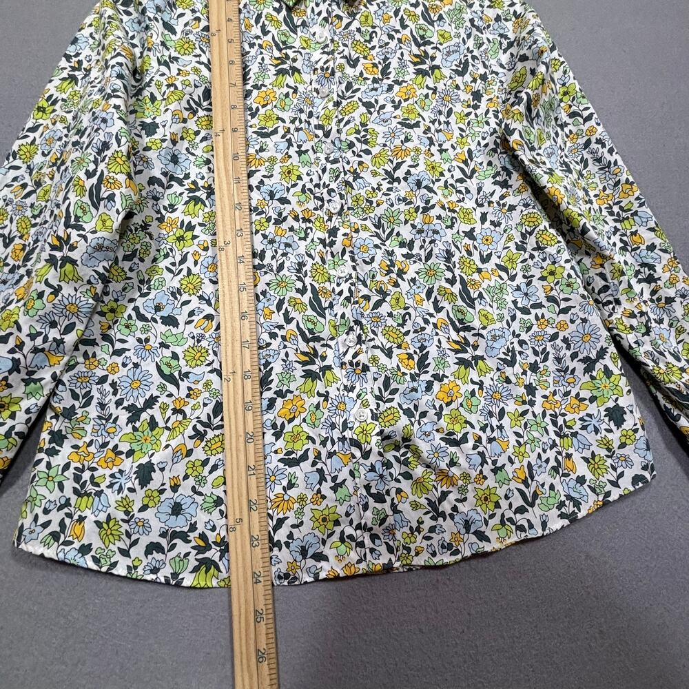 Lands' End Blouse 6P Floral Print Long Sleeve Cotton Garden Cottagecore - Picture 6 of 7